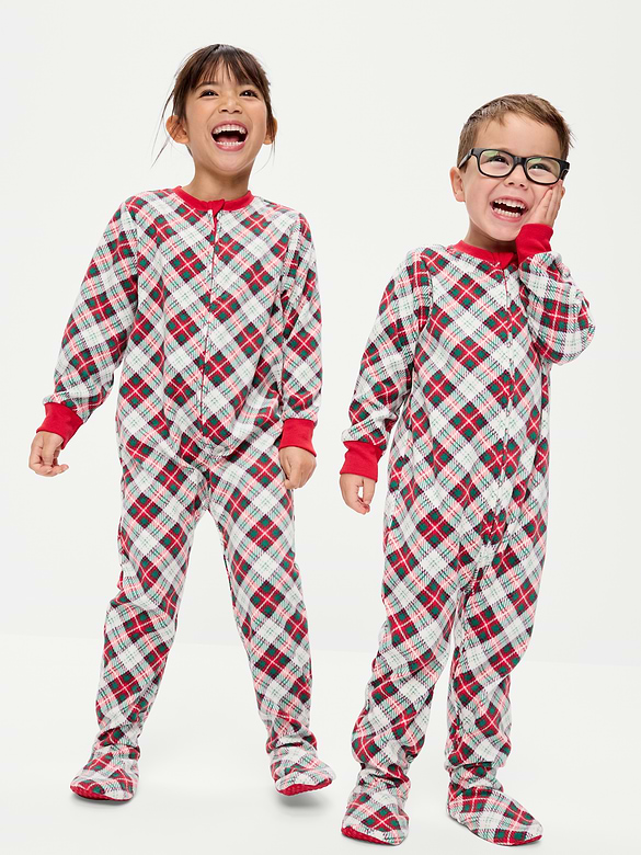 2-Way-Zip Microfleece Pajama One-Piece for Toddler & Baby