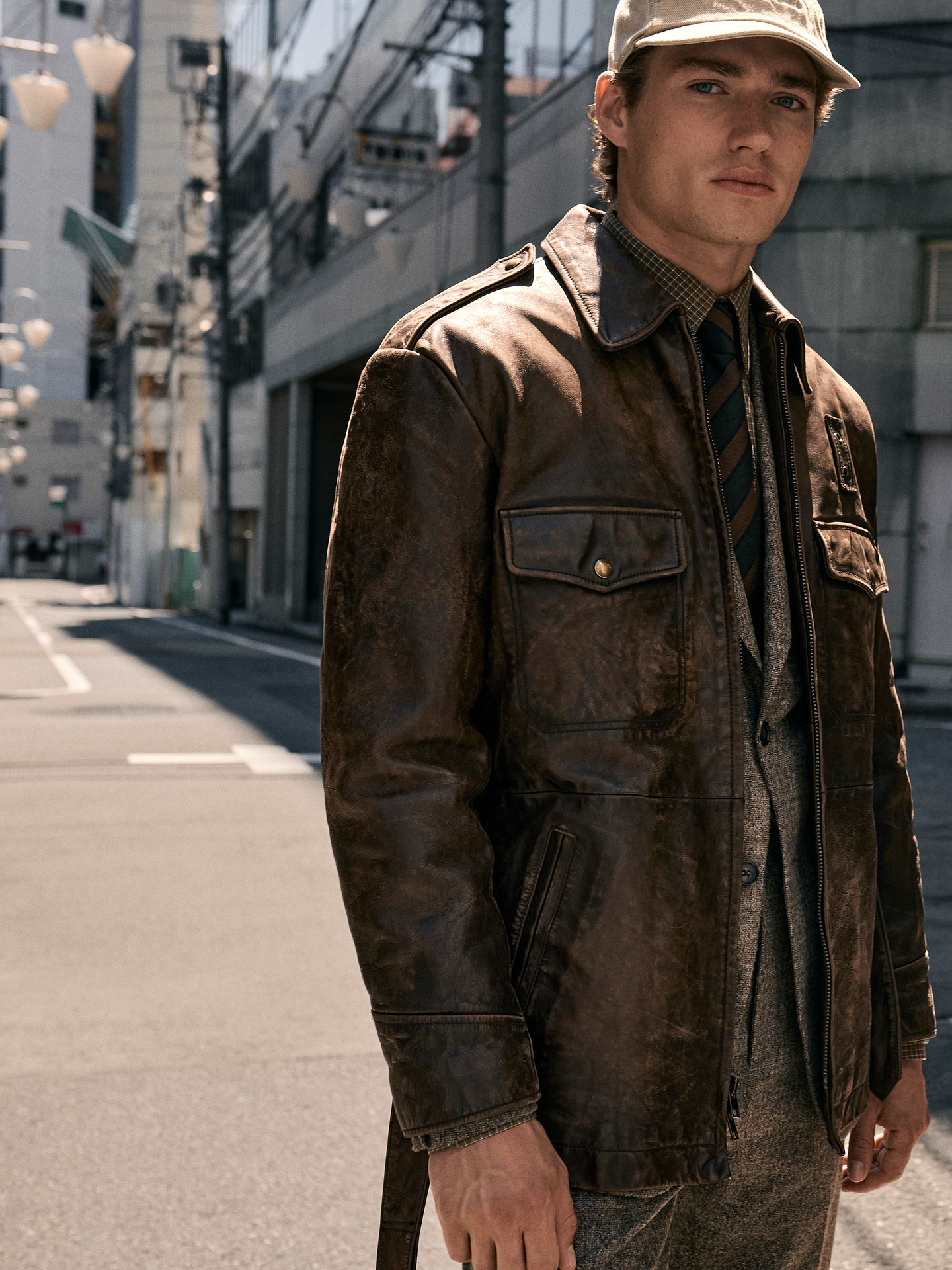 Image number 7 showing, Leather Belted Field Jacket