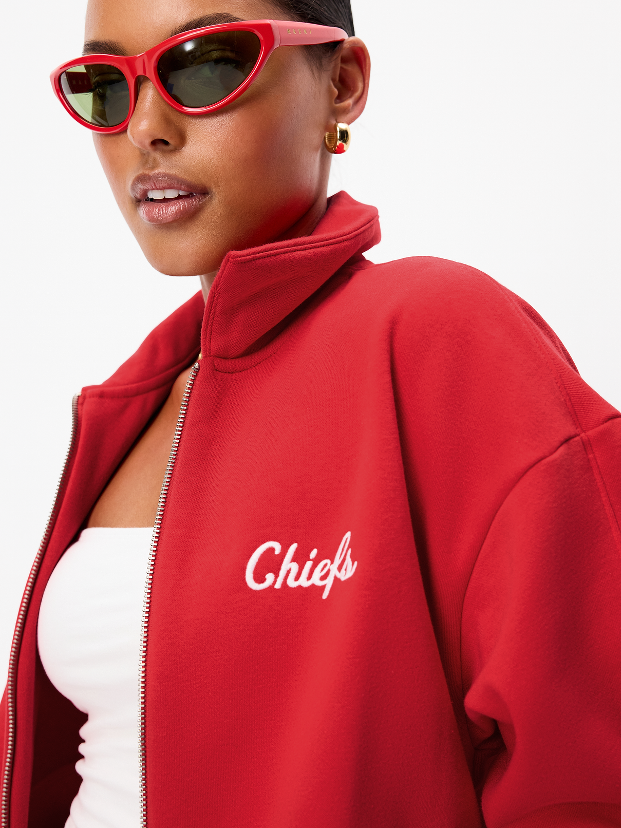 Image number 4 showing, Kansas City Chiefs Oversized Fleece Bomber Jacket for Women