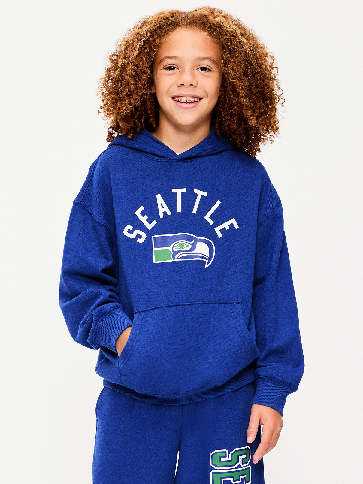 Image number 1 showing, Seattle Seahawks Oversized Pullover Hoodie for Boys