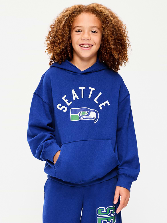 Seattle Seahawks Oversized Pullover Hoodie for Boys