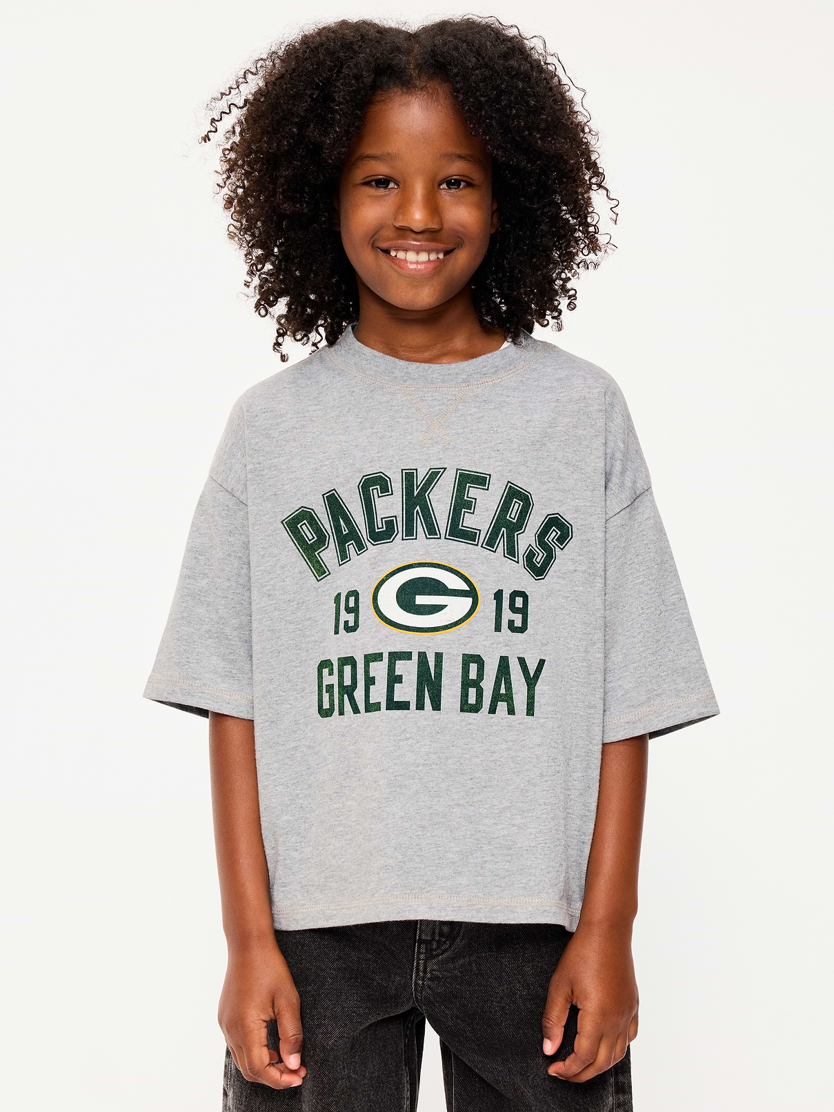 Image number 1 showing, Green Bay Packers Oversized Boxy Graphic T-Shirt for Boys