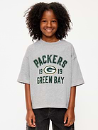 Image number 1 showing, Green Bay Packers Oversized Boxy Graphic T-Shirt for Boys