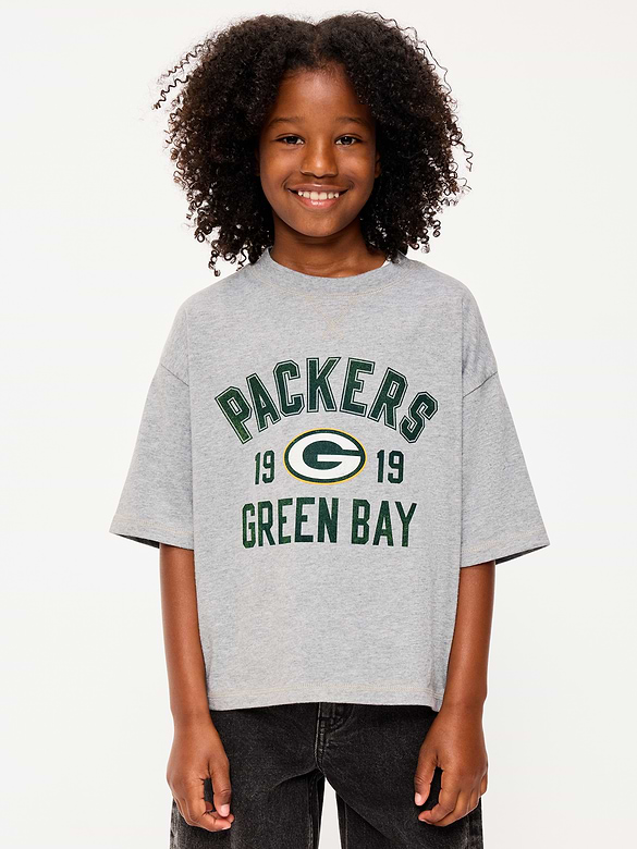 Green Bay Packers Oversized Boxy Graphic T-Shirt for Boys