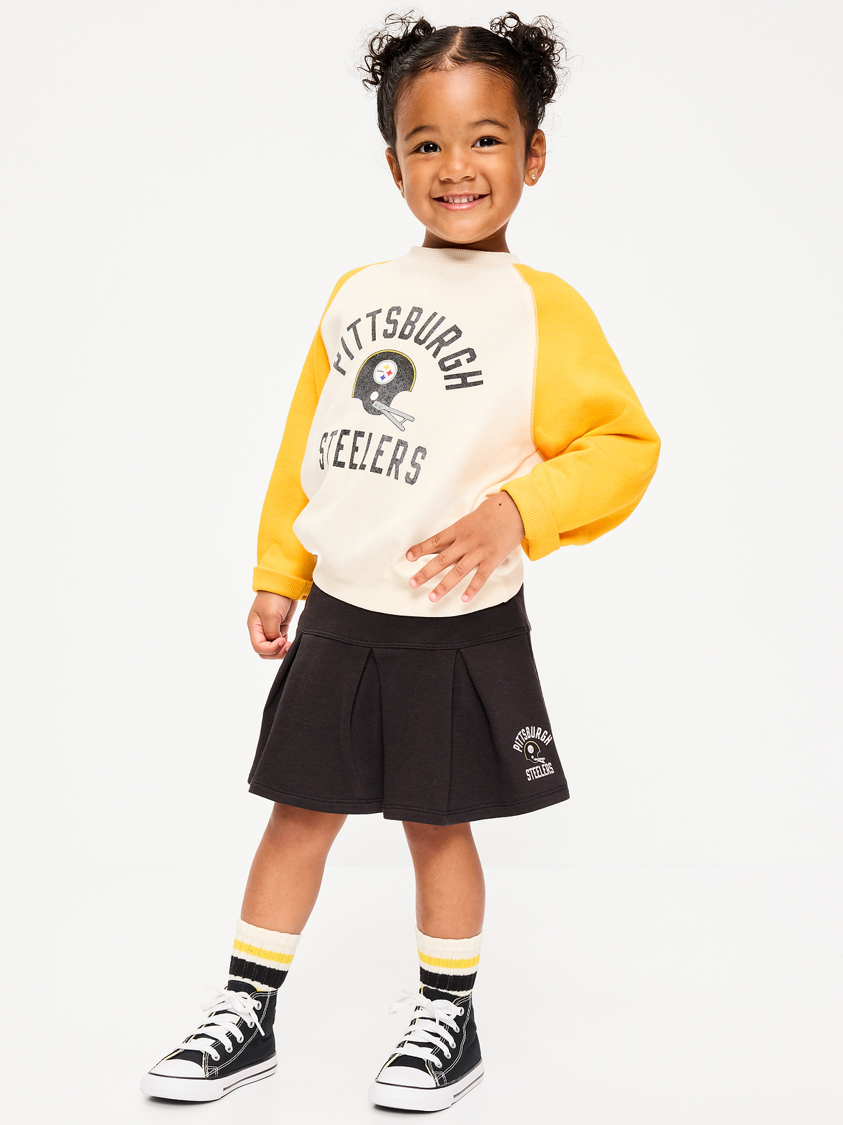 Image number 1 showing, Pittsburgh Steelers French Terry Pleated Skort for Toddler Girls