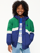 Image number 1 showing, Seattle Seahawks Oversized Crinkled Hooded Jacket for Boys
