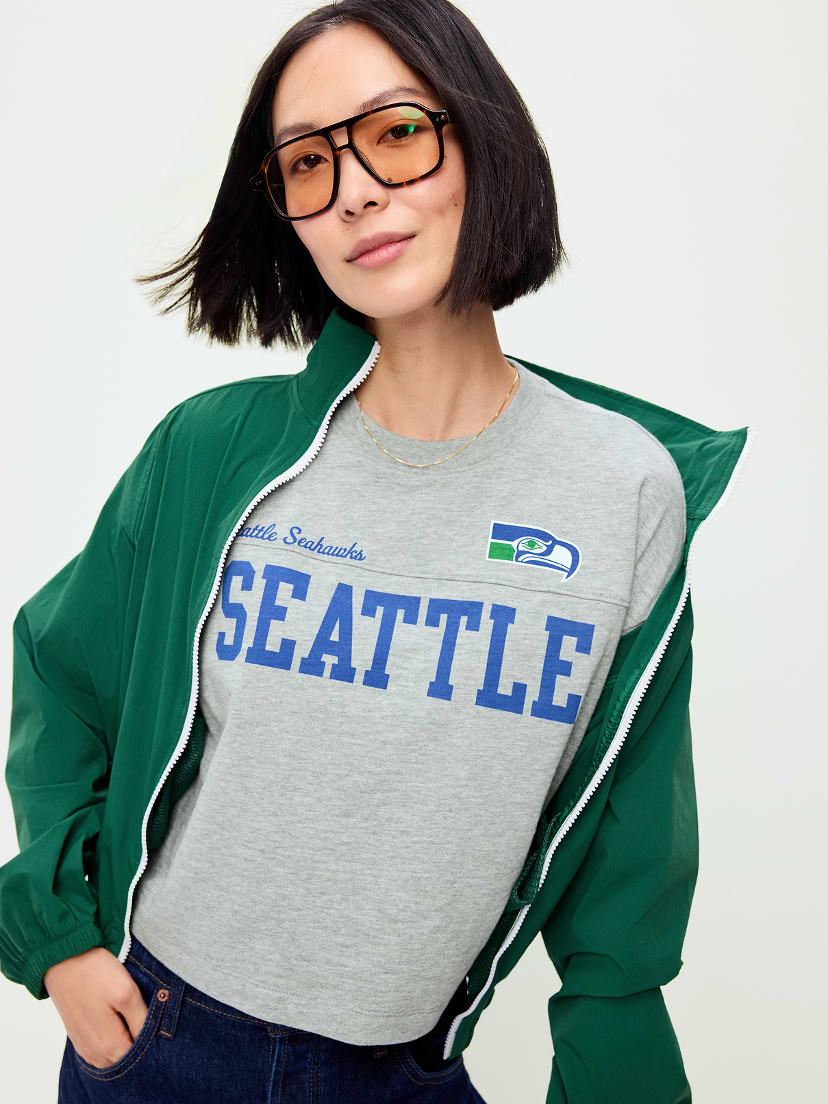 Image number 1 showing, Seattle Seahawks Vintage Oversized T-Shirt for Women