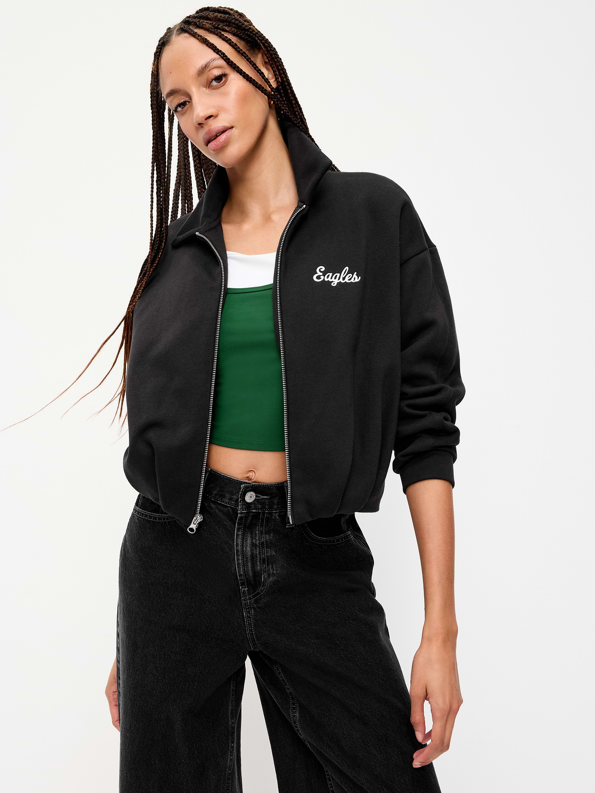 Image number 1 showing, Philadelphia Eagles Oversized Fleece Bomber Jacket for Women