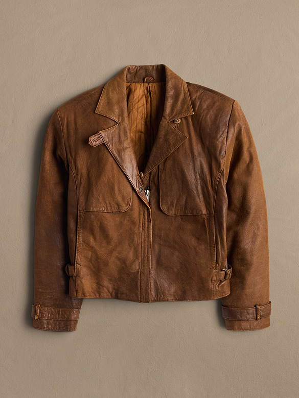 Archive Leather Jacket With Top Button Closure Women's Size 8