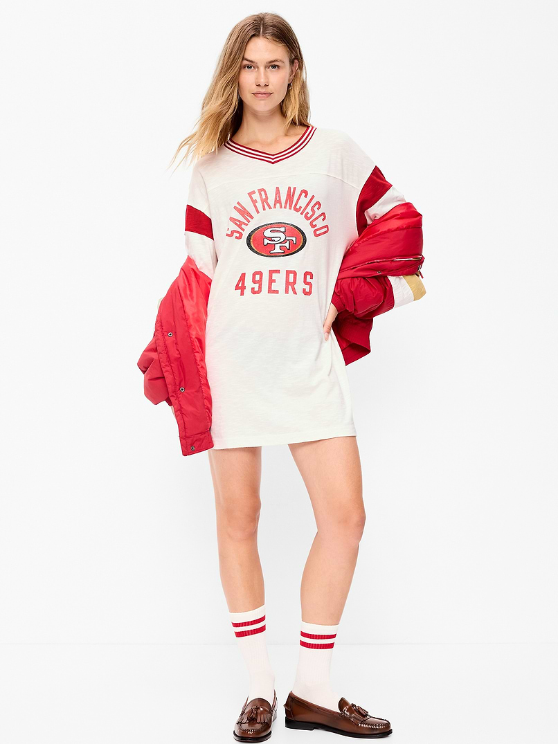 San Francisco 49ers Oversized Mini Football Dress for Women