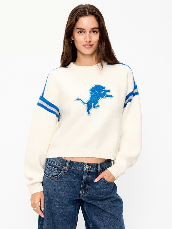 Detroit Lions Cropped Sweater for Women