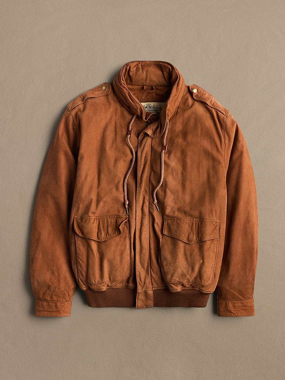 Archive Leather Jacket With Drawstrings Men's Size M