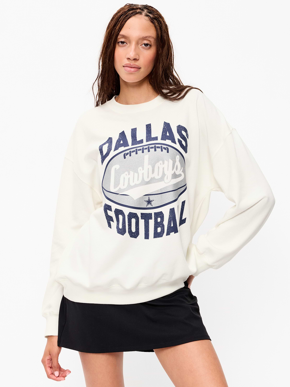 Image number 1 showing, Dallas Cowboys Oversized Fleece Sweatshirt for Women