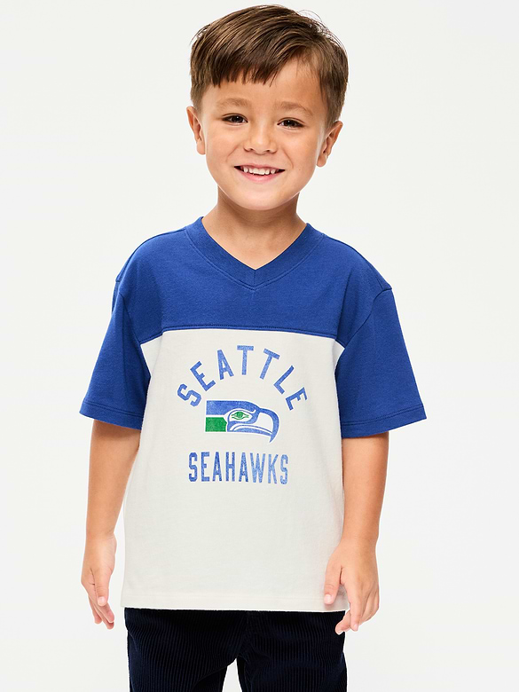 Seattle Seahawks Oversized Graphic Football T-Shirt for Toddler Boys