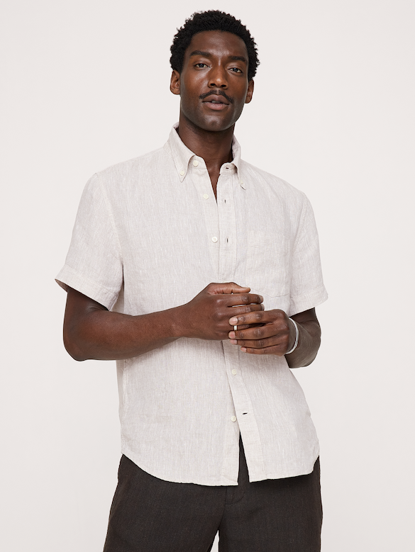 Standard-Fit Linen Short-Sleeve Shirt