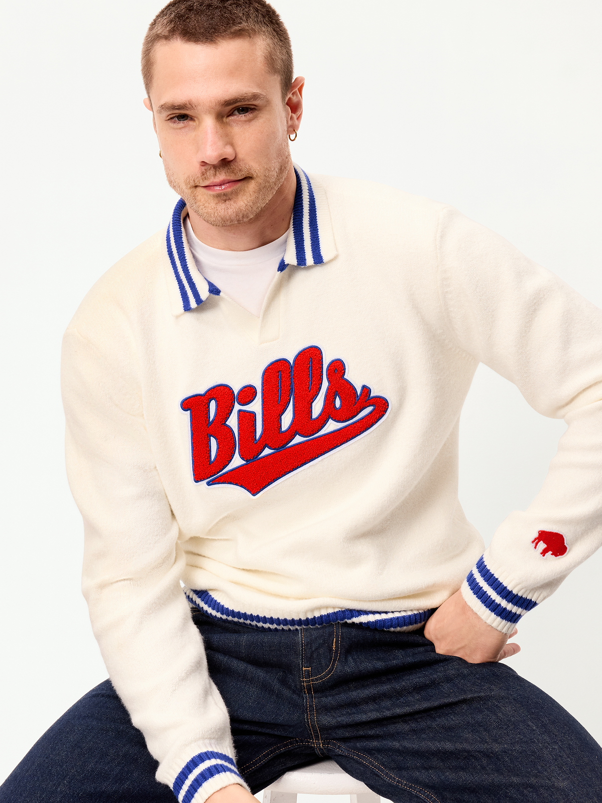 Image number 3 showing, Buffalo Bills Collared Sweater for Men