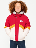 Image number 1 showing, Kansas City Chiefs Oversized Crinkled Hooded Jacket for Boys
