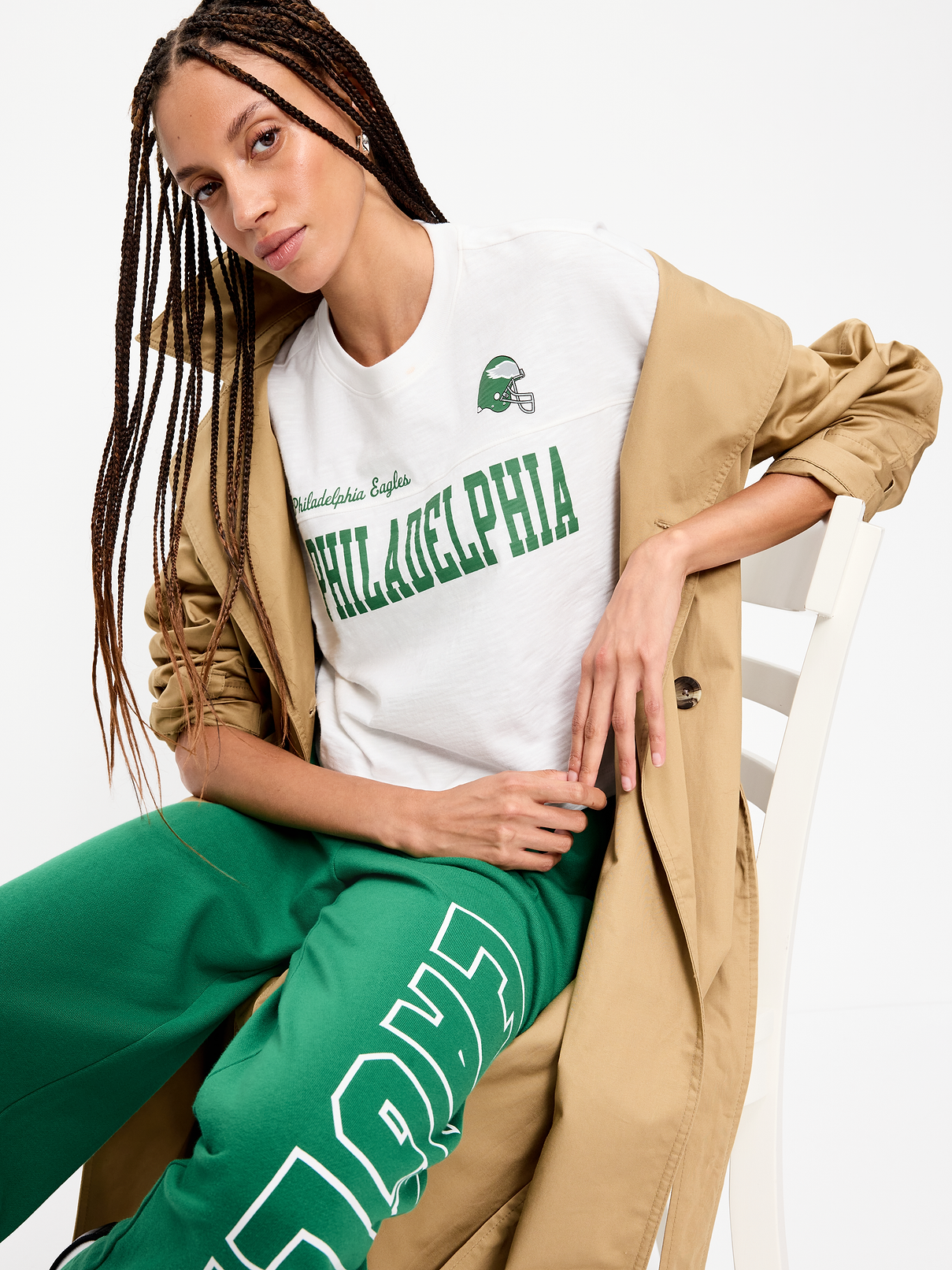 Image number 3 showing, Philadelphia Eagles Vintage Oversized T-Shirt for Women