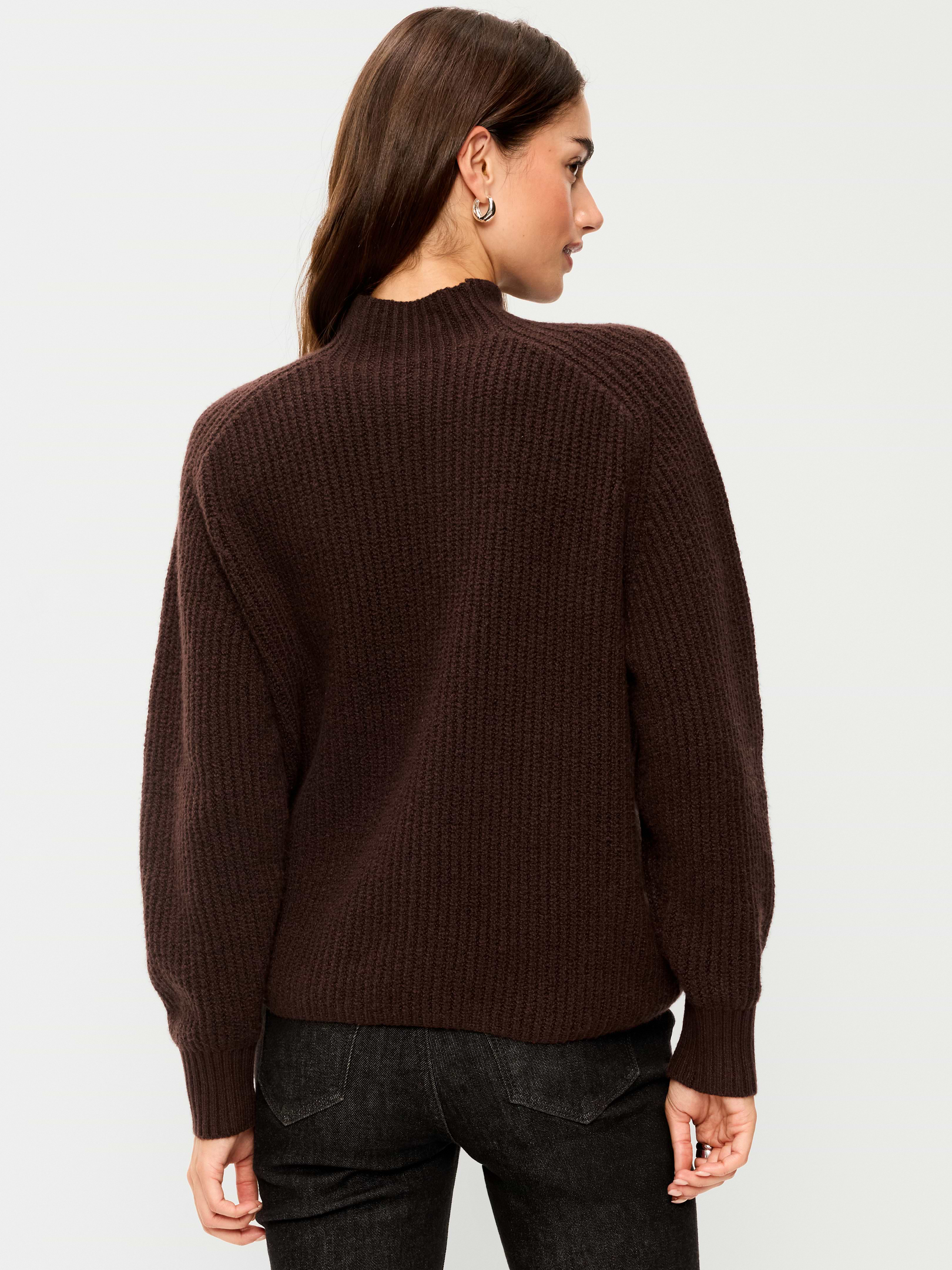 Image 2 of 5, SoSoft Mock-Neck Shaker Sweater, New