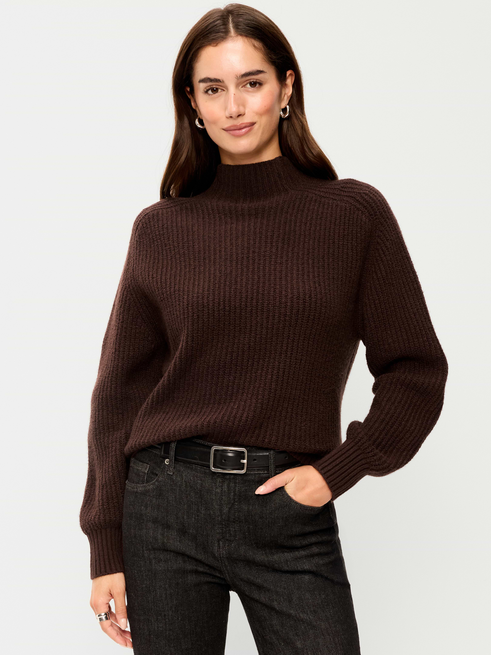 Image 1 of 5, mock neck, long sleeves, Product #903442