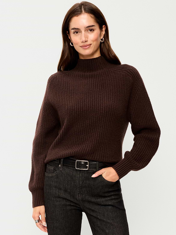 SoSoft Mock-Neck Shaker Sweater