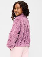 Image 2 of 2, Oversized Logo Graphic Sherpa Jacket for Girls