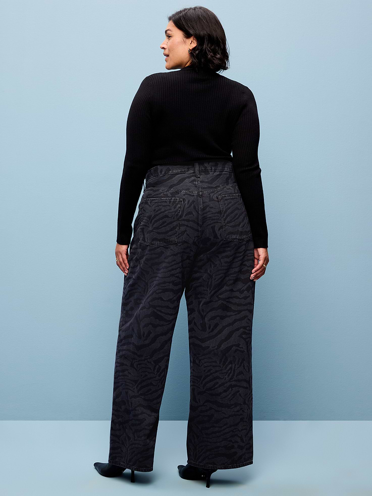 Image 9 of 9, High-Waisted Baggy Wide-Leg Jeans