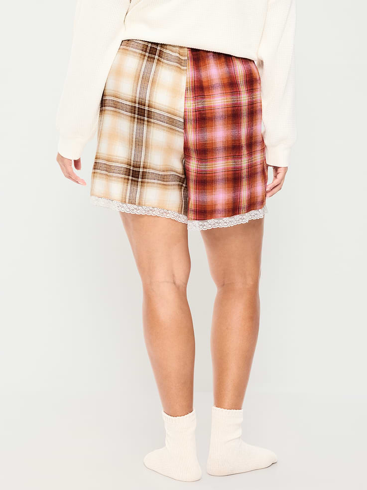 Image 8 of 8, Flannel Boxer Pajama Shorts