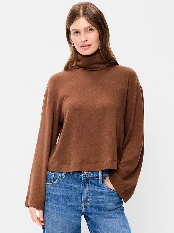 Long-Sleeve Oversized Turtleneck Sweater
