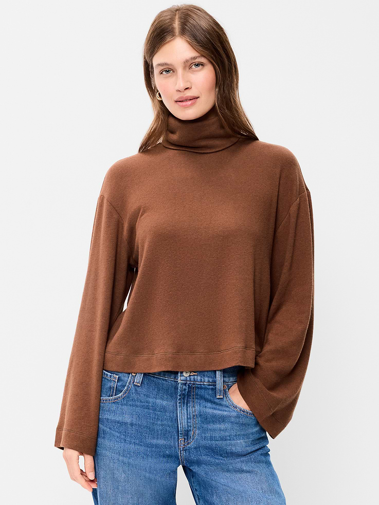 Image 1 of 9, turtleneck, long wide sleeves, pullover style, Product #908485