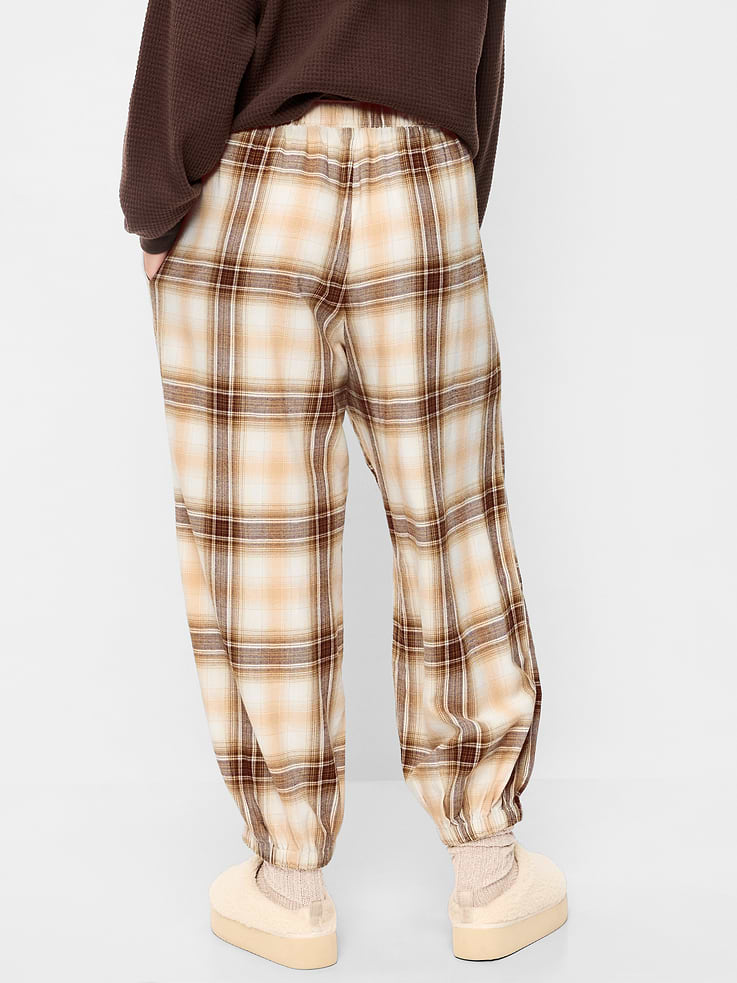 Image 7 of 7, Cinched Flannel Balloon Pants