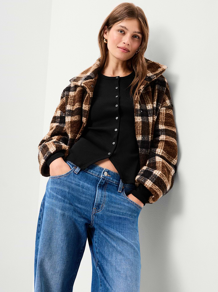 Image 3 of 8, Snug Long-Sleeve Button-Front Ribbed Top