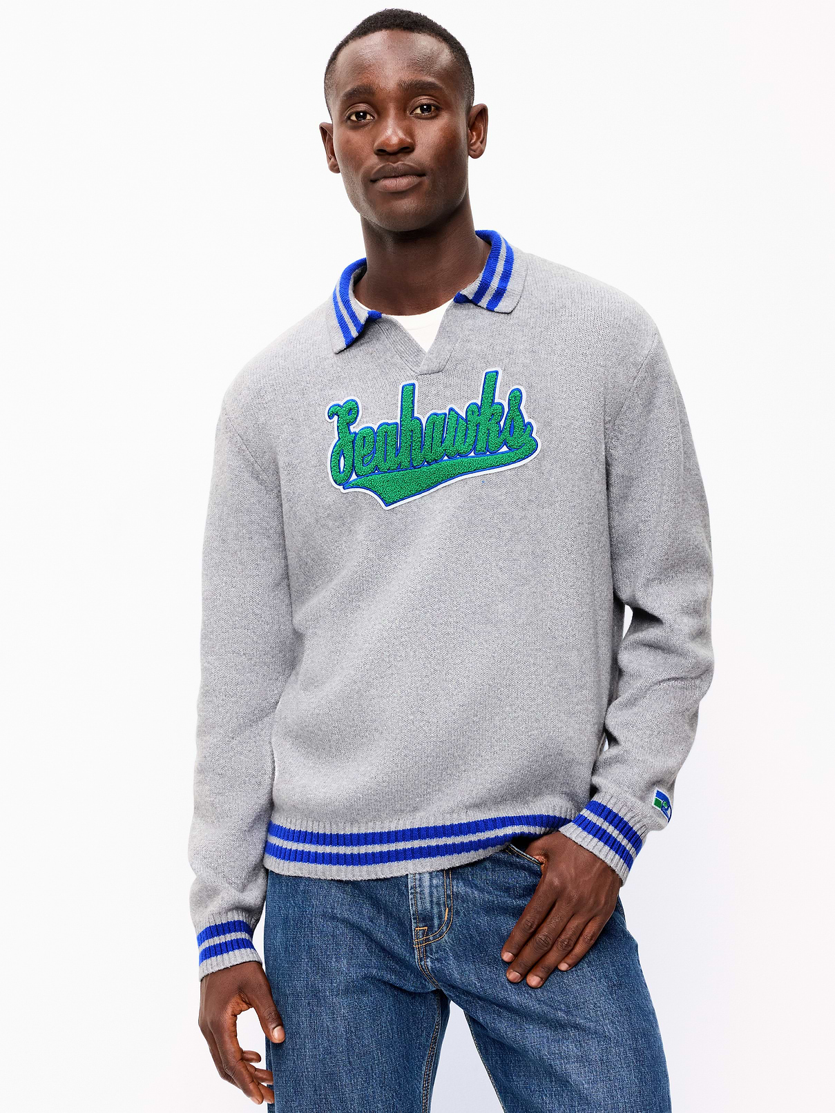 Image number 1 showing, Seattle Seahawks Collared Sweater for Men