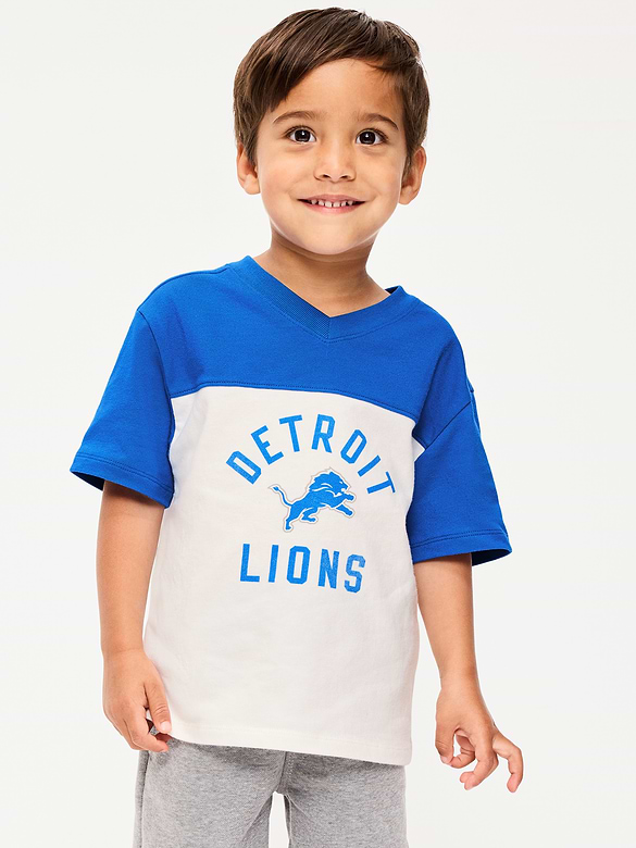 Detroit Lions Oversized Graphic Football T-Shirt for Toddler Boys