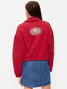 Image number 2 showing, San Francisco 49ers Oversized Fleece Bomber Jacket for Women