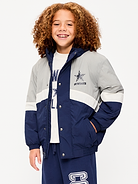 Image number 1 showing, Dallas Cowboys Oversized Crinkled Hooded Jacket for Boys