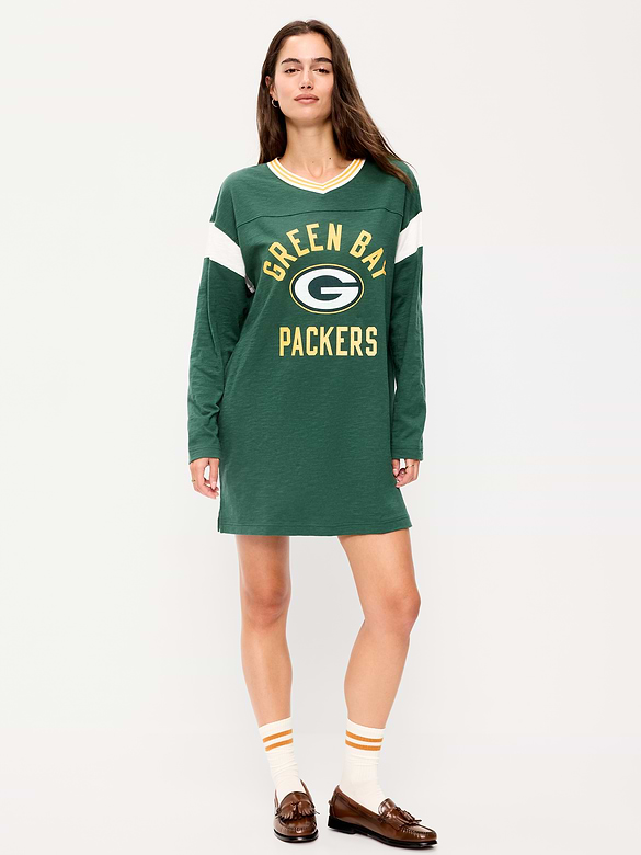 Green Bay Packers Oversized Mini Football Dress for Women