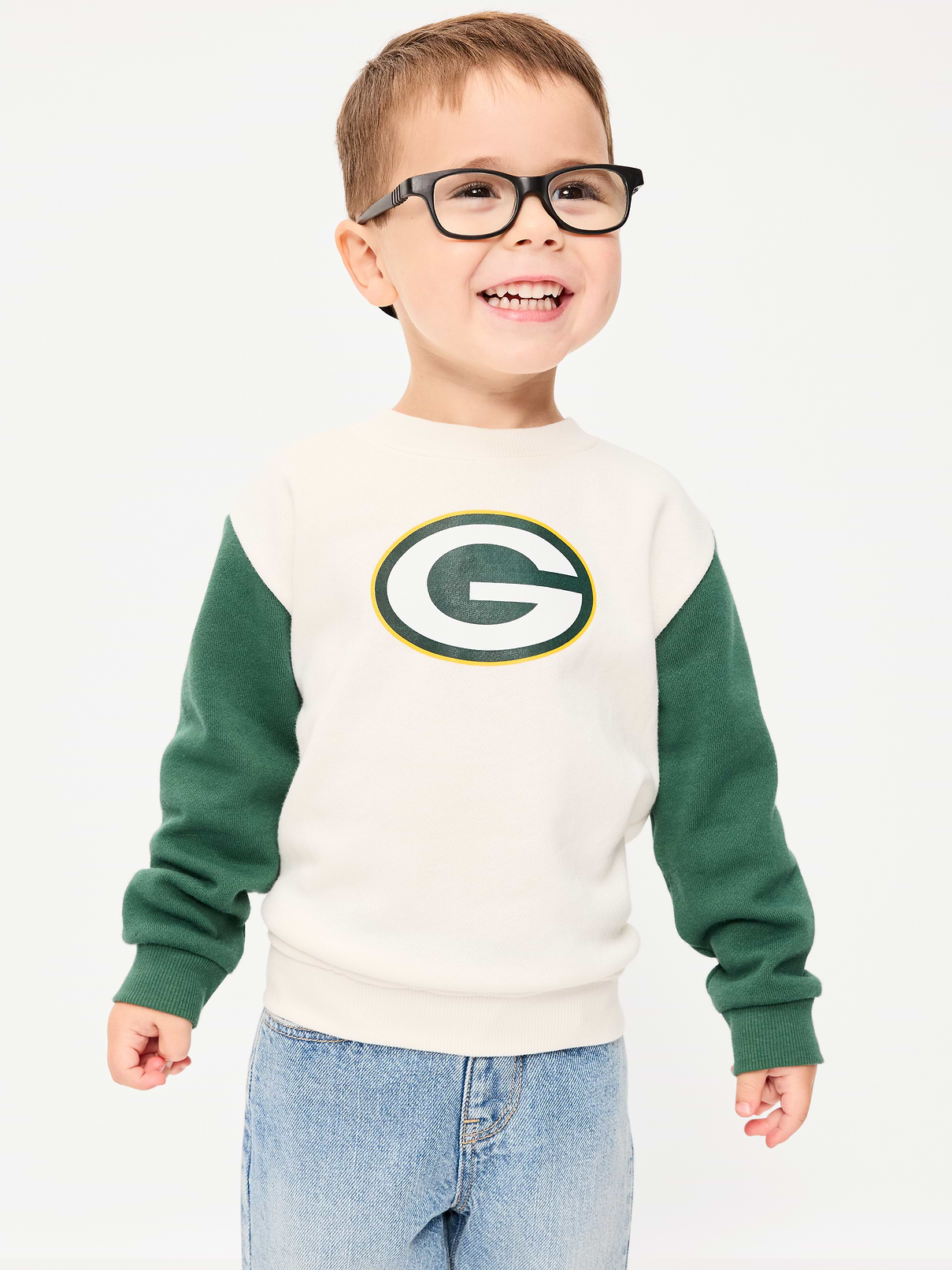 Image number 1 showing, Green Bay Packers Oversized Crew-Neck Sweatshirt for Toddler Boys