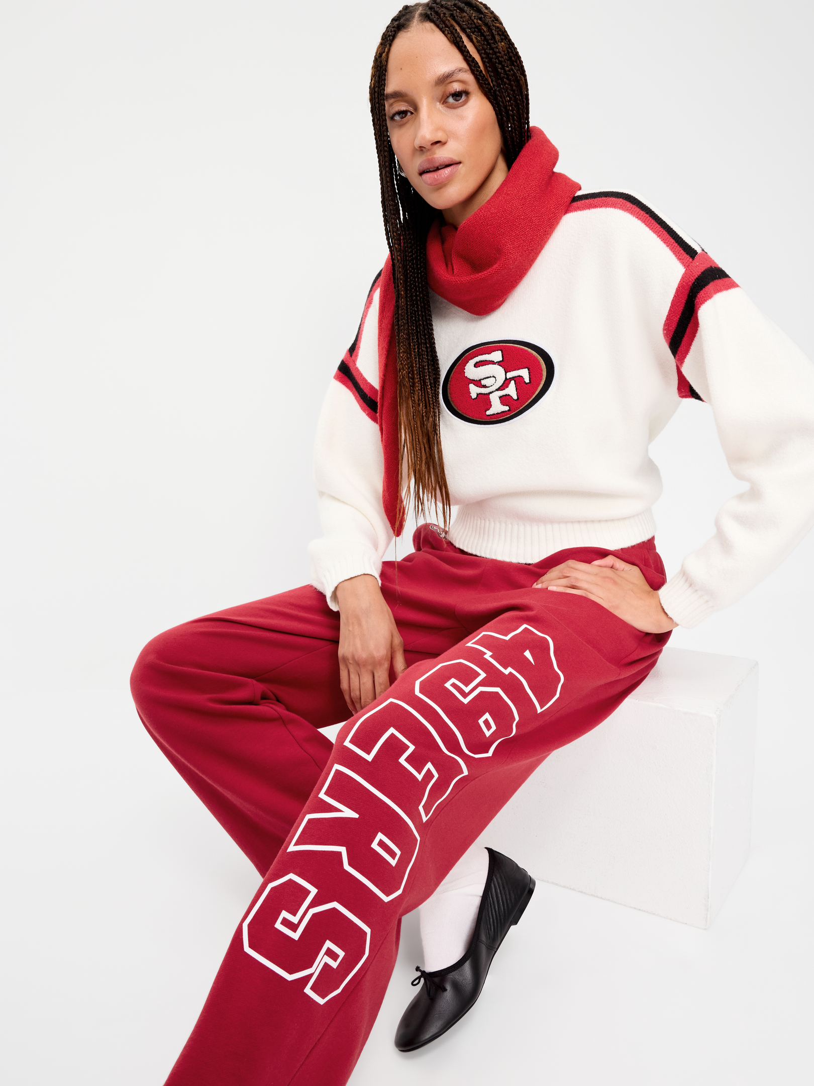 San Francisco 49ers High-Waisted SoComfy Wide-Leg Sweatpants for