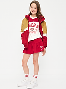 Image number 1 showing, San Francisco 49ers French Terry Pleated Skort for Girls