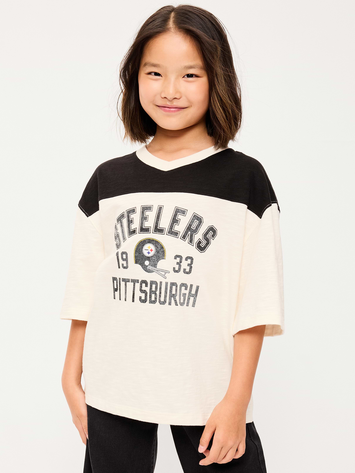 Image number 1 showing, Pittsburgh Steelers Oversized Graphic Football T-Shirt for Girls