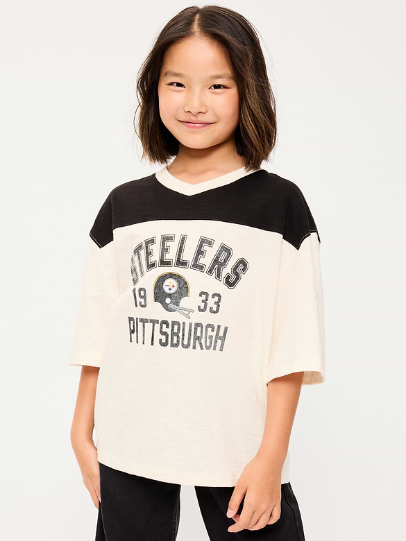 T-shirt de football surdimensionné à imprimé des Steelers de Pittsburgh pour fille