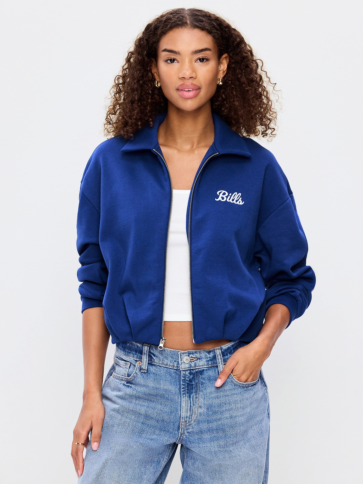 Buffalo Bills Oversized Fleece Bomber Jacket for Women | Old Navy