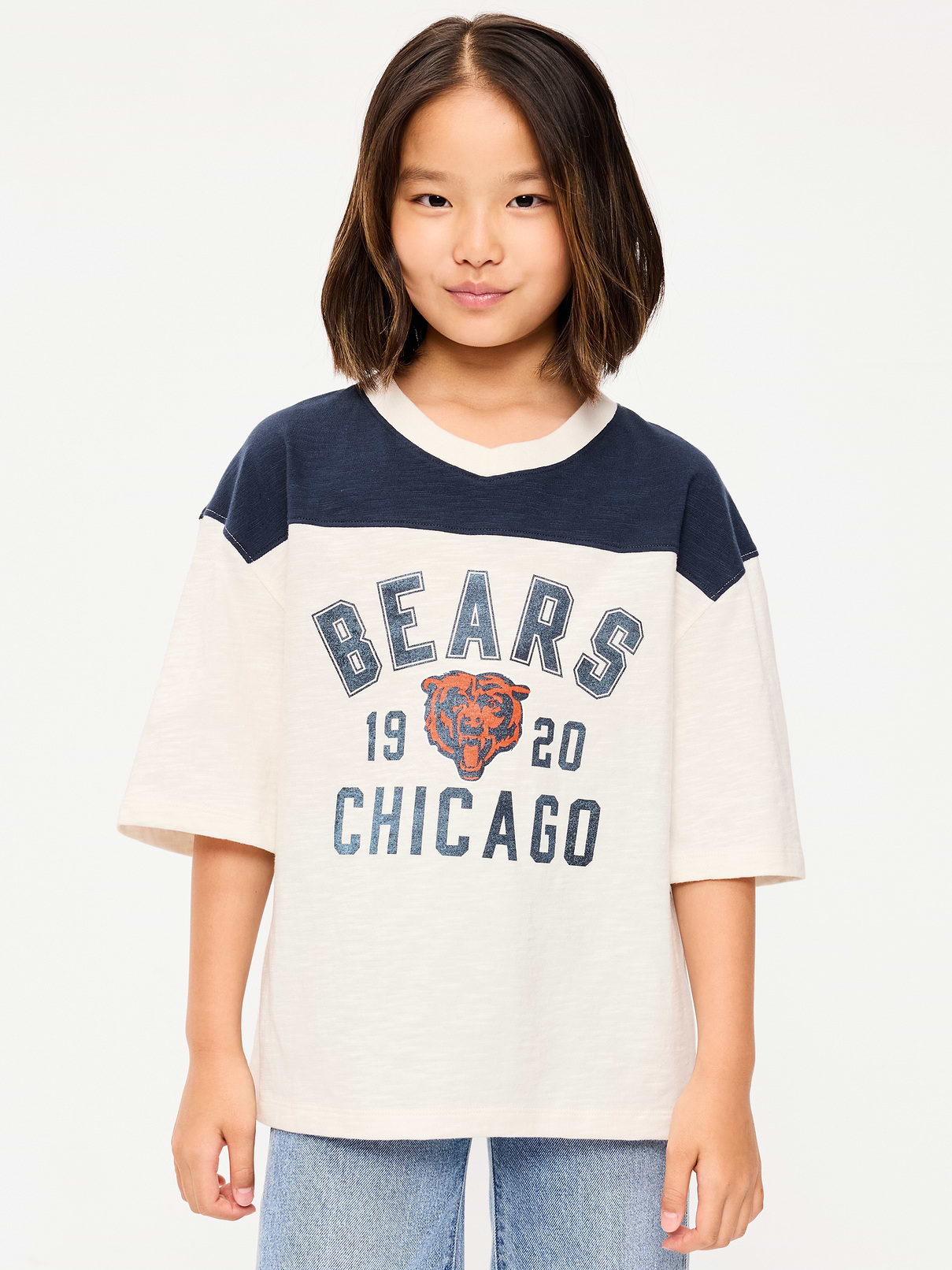 Image number 1 showing, Chicago Bears Oversized Graphic Football T-Shirt for Girls