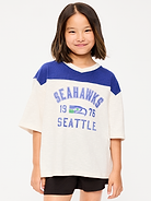 Image number 1 showing, Seattle Seahawks Oversized Graphic Football T-Shirt for Girls