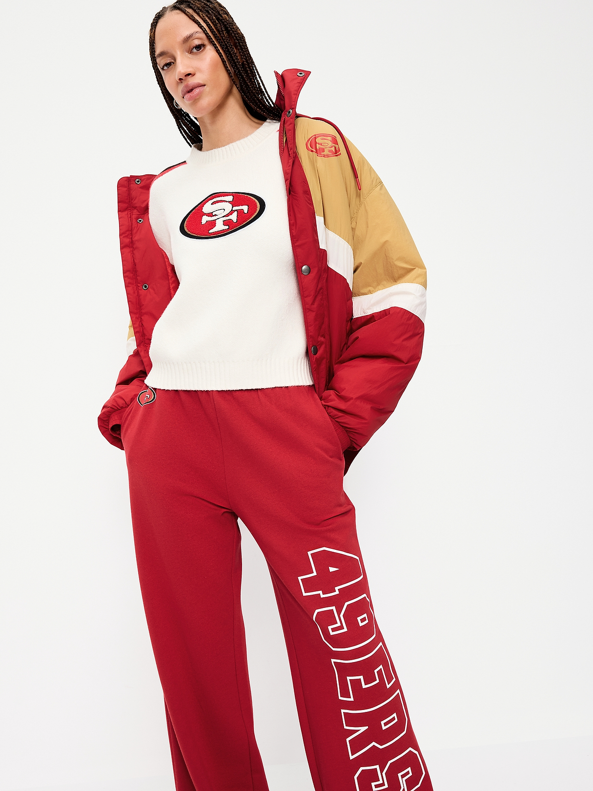 San Francisco 49ers Cropped Sweater for Women | Old Navy