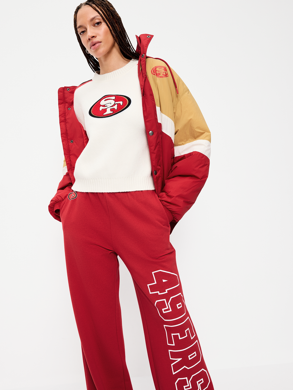 Image number 3 showing, San Francisco 49ers Cropped Sweater for Women