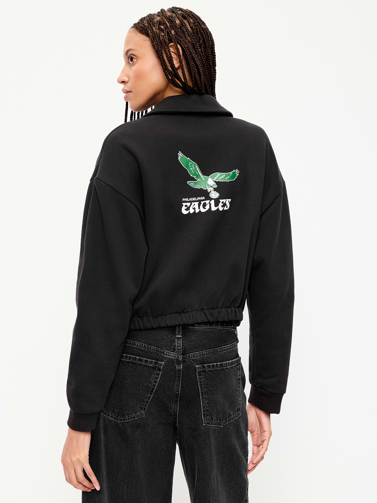 Image number 2 showing, Philadelphia Eagles Oversized Fleece Bomber Jacket for Women