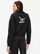 Image number 2 showing, Philadelphia Eagles Oversized Fleece Bomber Jacket for Women
