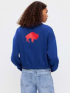 Image number 2 showing, Buffalo Bills Oversized Fleece Bomber Jacket for Women